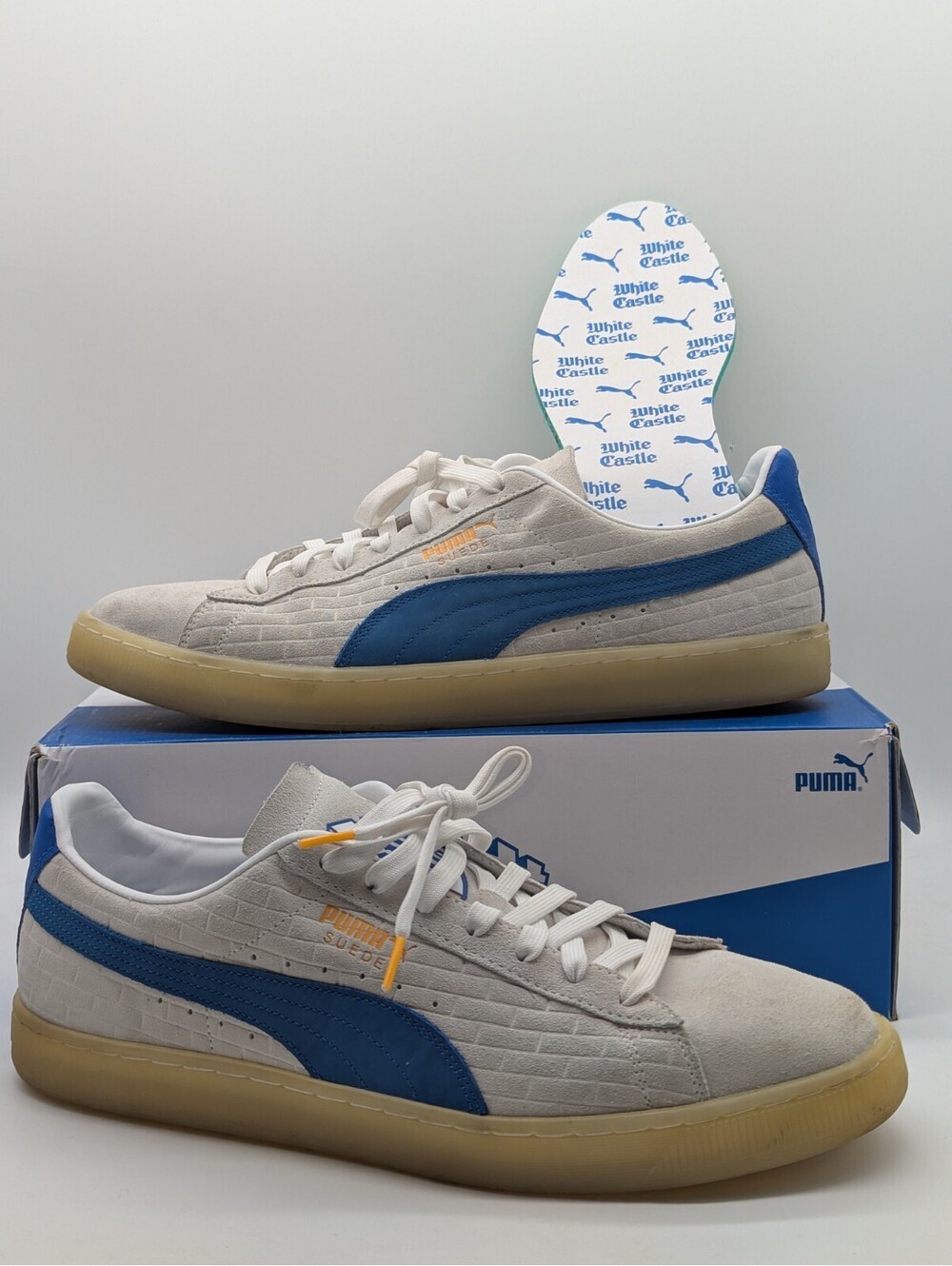 Mens Size 13 PUMA x WHITE CASTLE Suede 100th Anniversary White Sneaker 382175-01